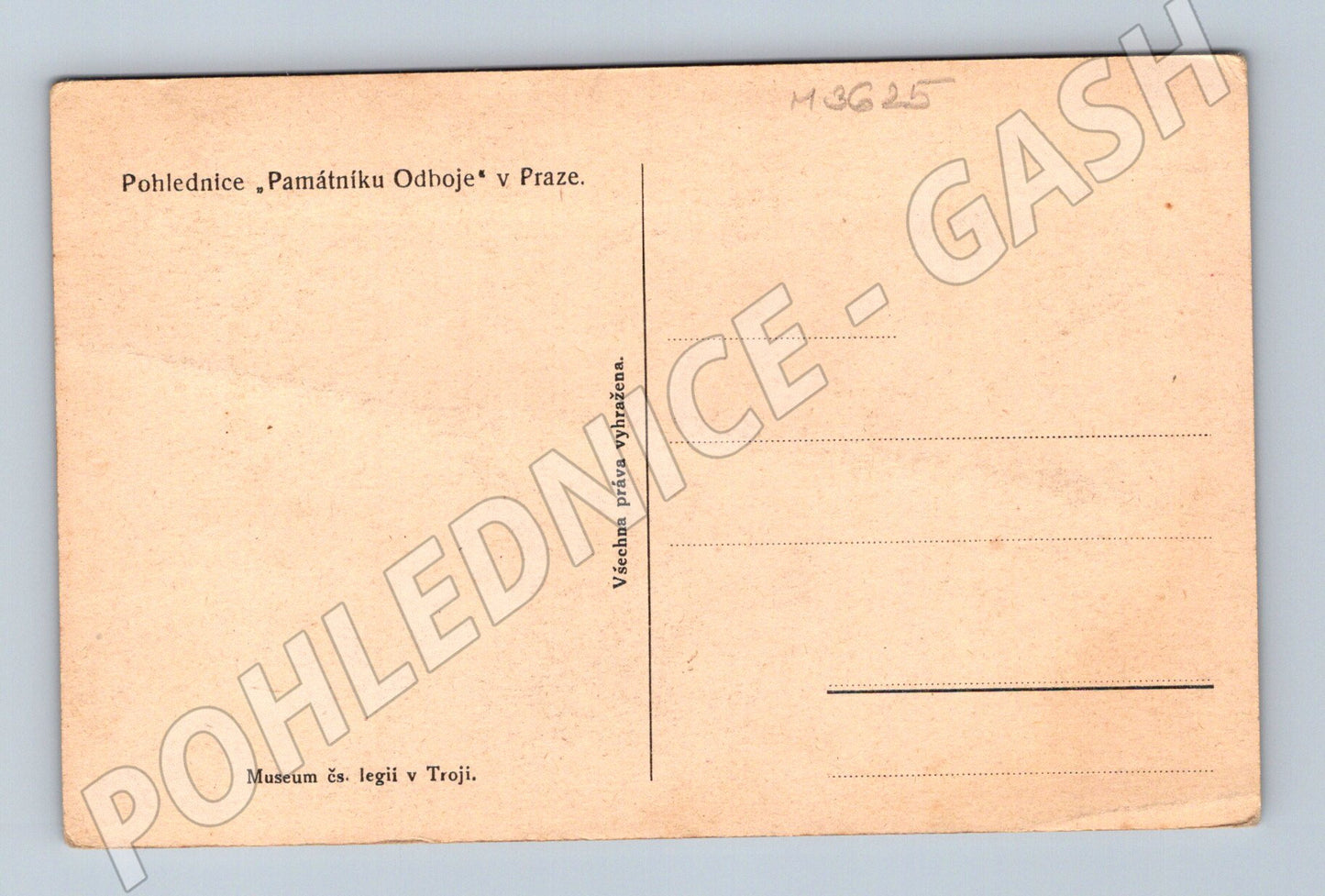 Pohlednice Památník Odboje Praha do 1950 (M3625)