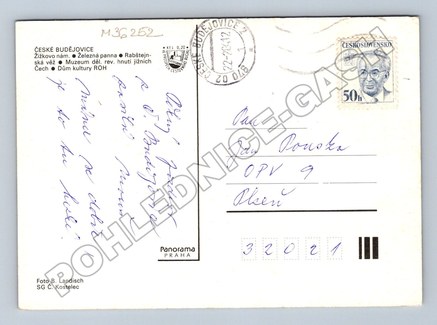 Pohlednice České Budějovice panorama 1987 (M36252)