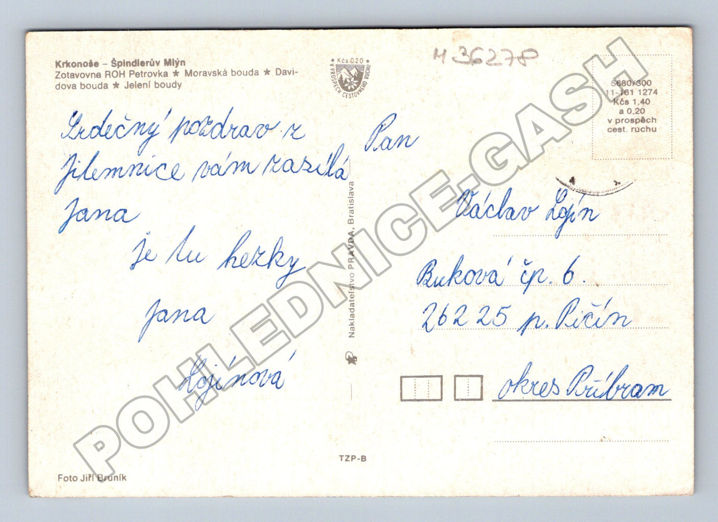 Pohlednice Krkonoše Špindlerův Mlýn zimní motiv (M36278)