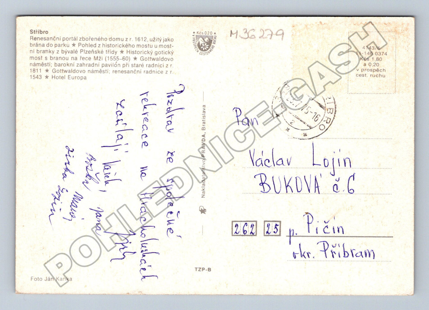 Pohlednice Stříbro více záběrů města 1975 (M36279)