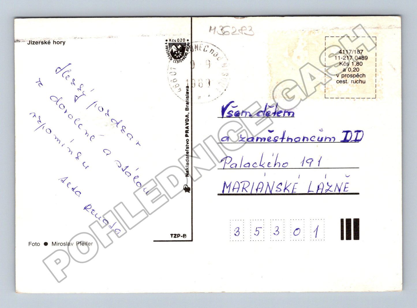 Pohlednice Jizerské hory různé motivy 198? (M36283)