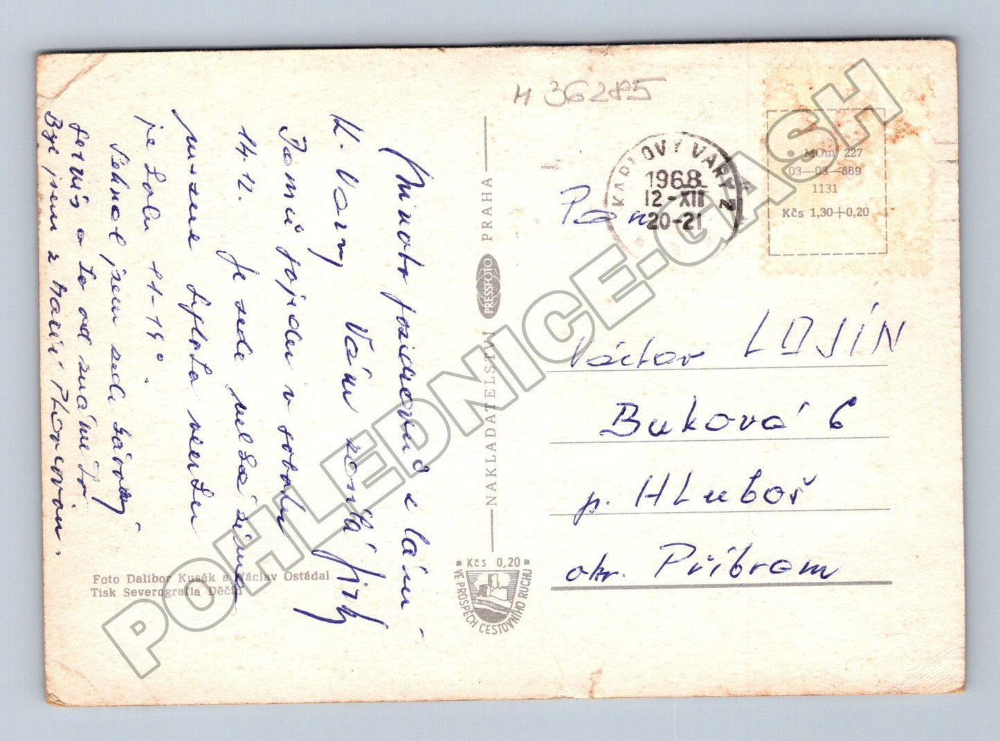 Pohlednice Karlovy Vary koláž motivů 1968 (M36285)