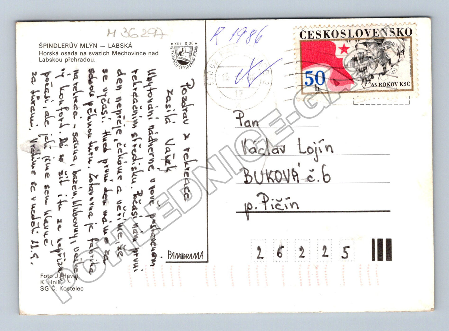 Pohlednice Špindlerův Mlýn Labská 1986 (M36297)