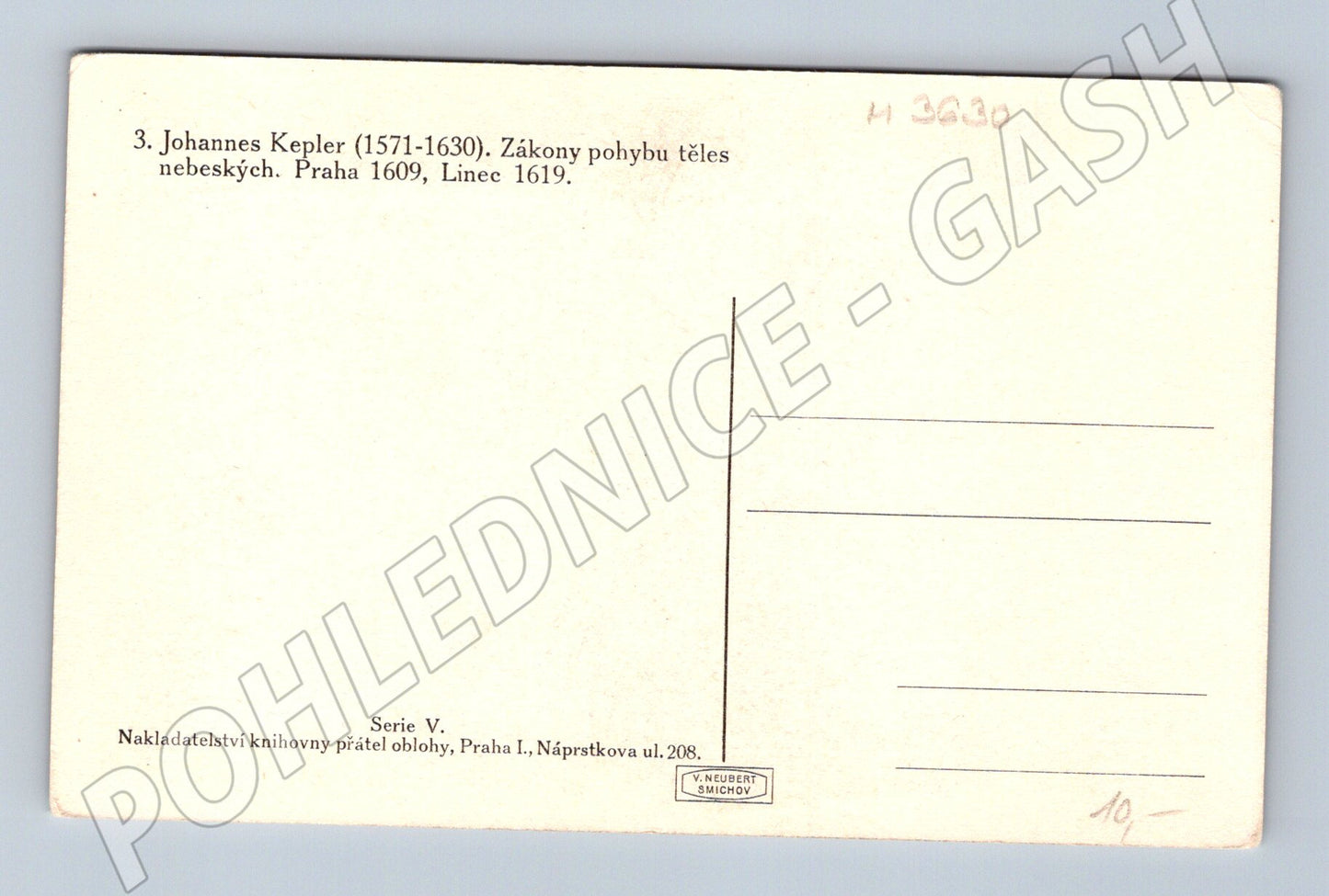 Pohlednice Johannes Kepler portrét citát (M3630)