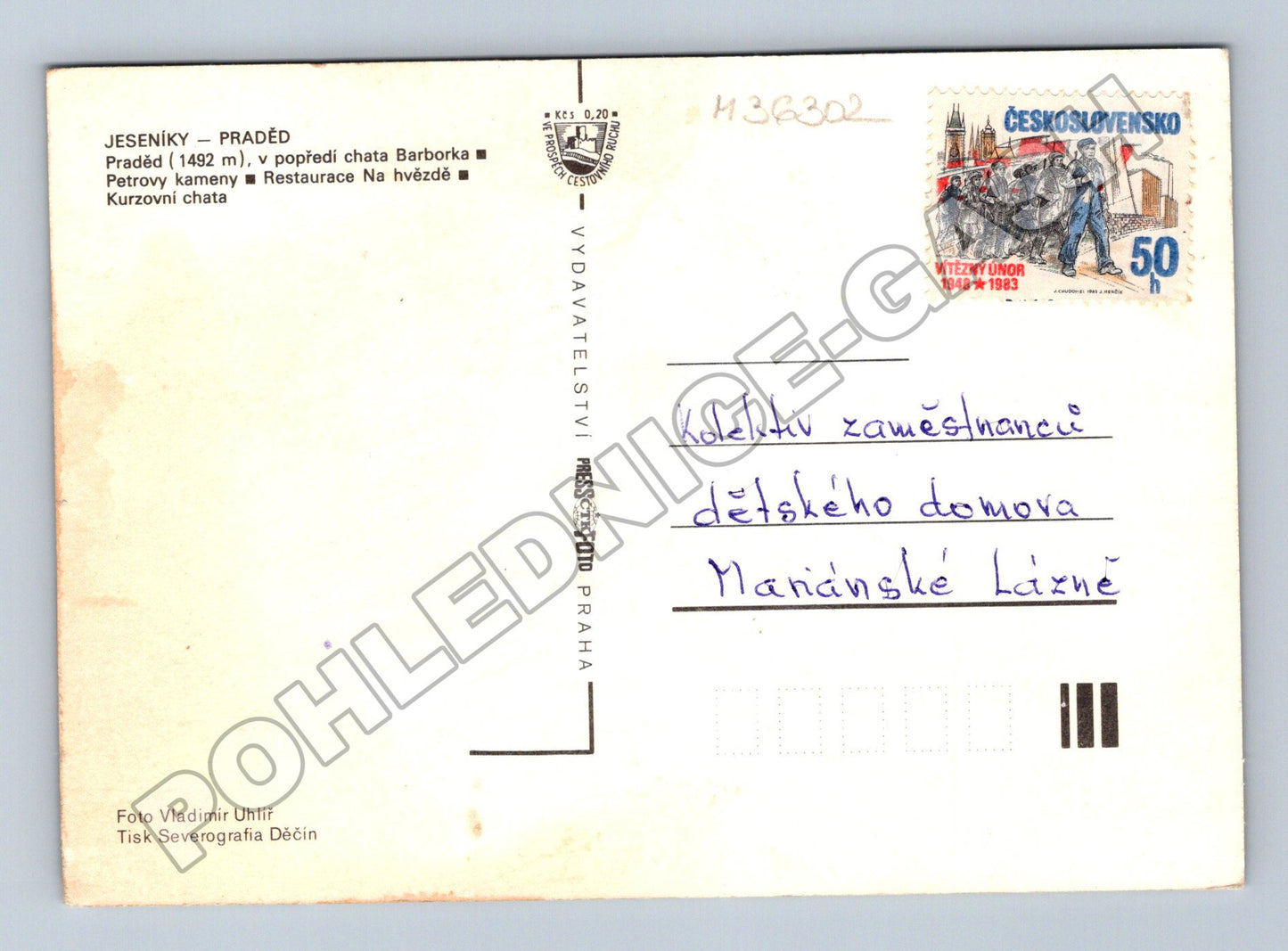 Pohlednice Jeseníky Praděd různé pohledy 1983 (M36302)