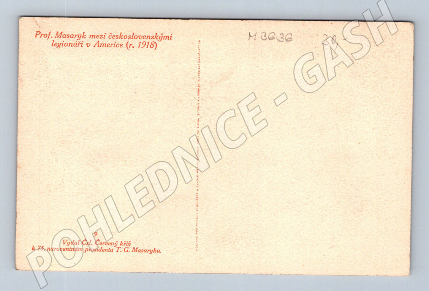 Pohlednice Masaryk u legií Amerika 1918 (M3636)