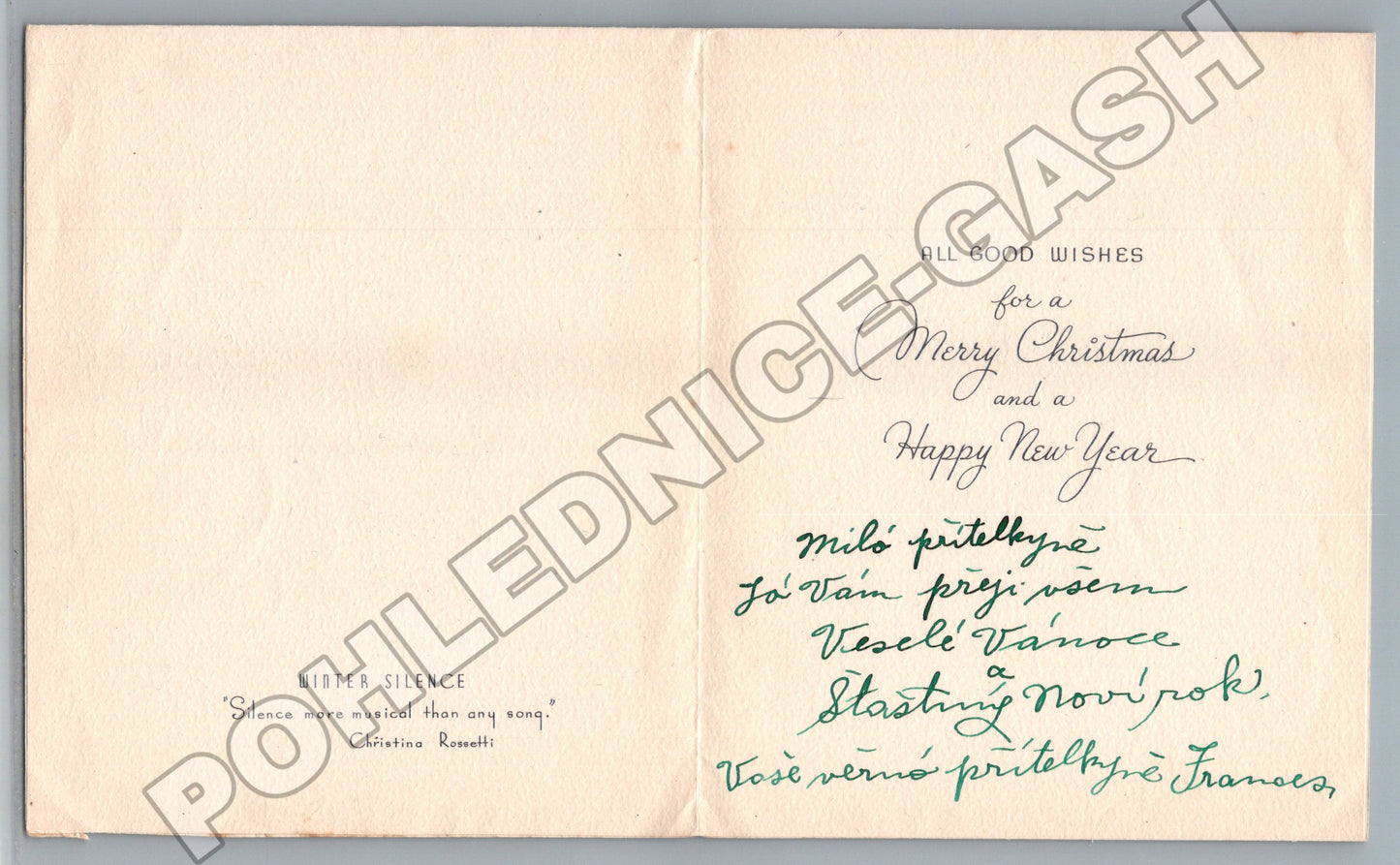 Pohlednice USA vánoční zimní scéna (M36361)