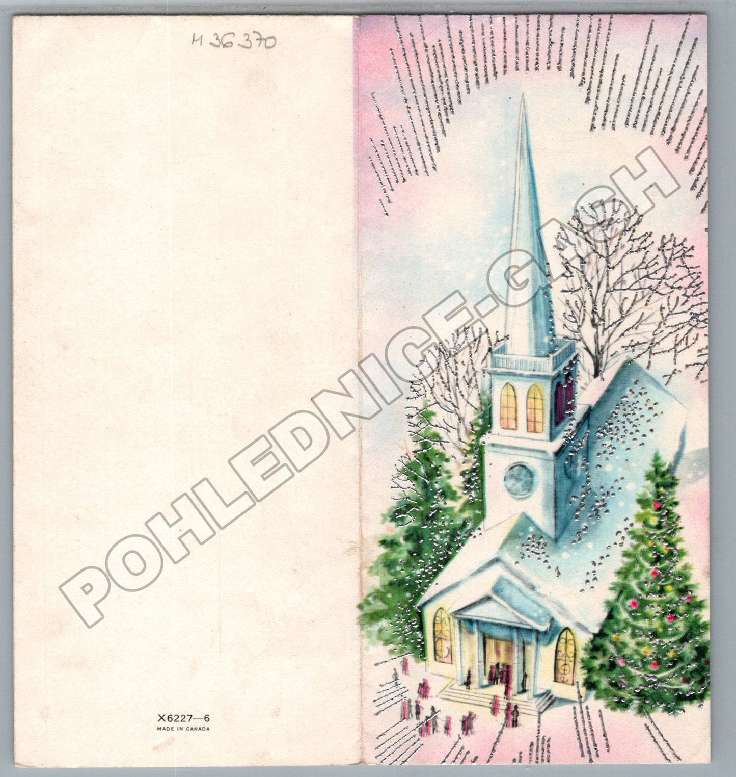 Pohlednice Vánoční motiv kostel (M36370)
