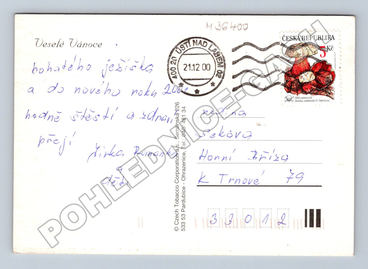 Pohlednice Vánoce motiv skřítci 2000 (M36400)