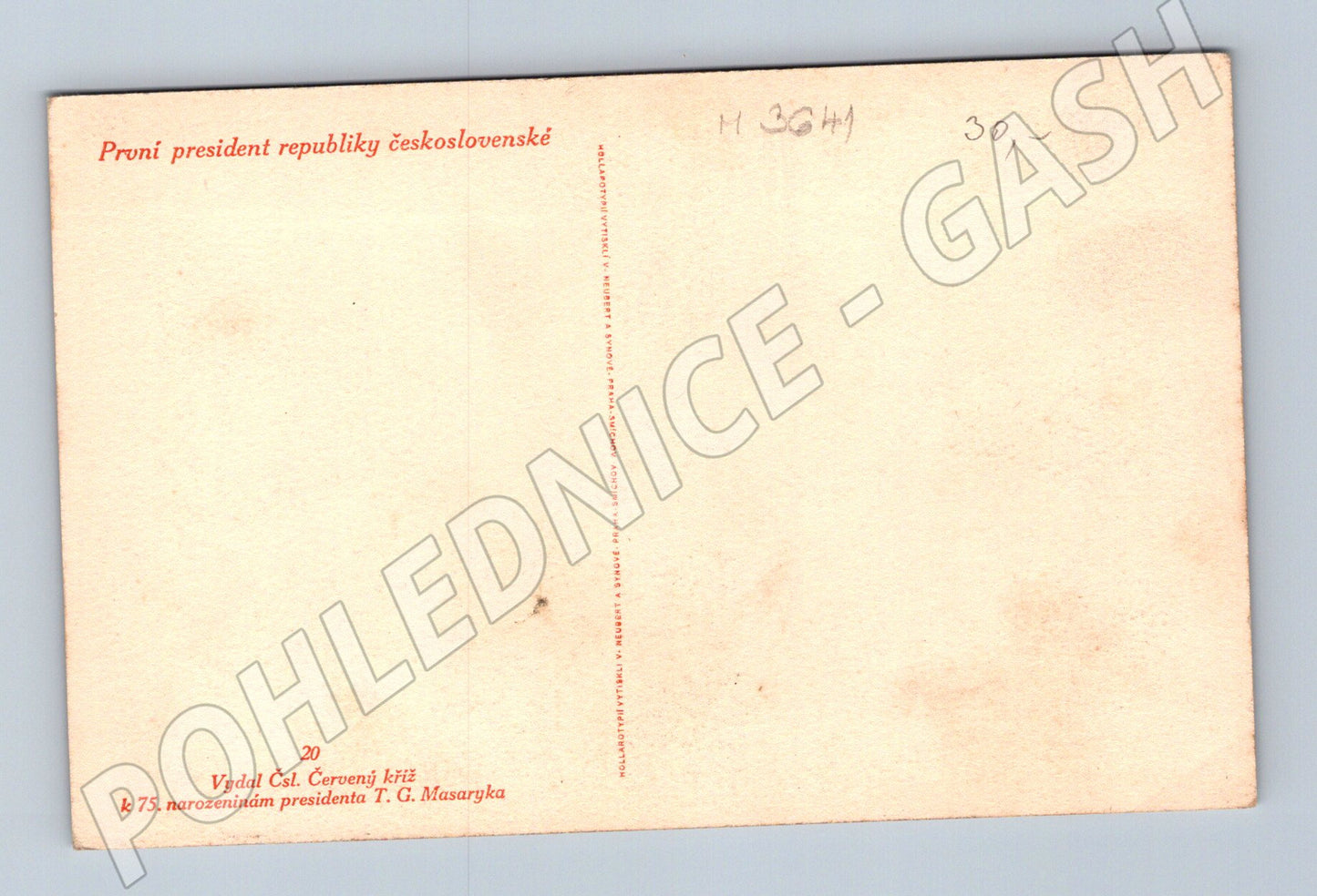 Pohlednice Masaryk první prezident ČSR (M3641)