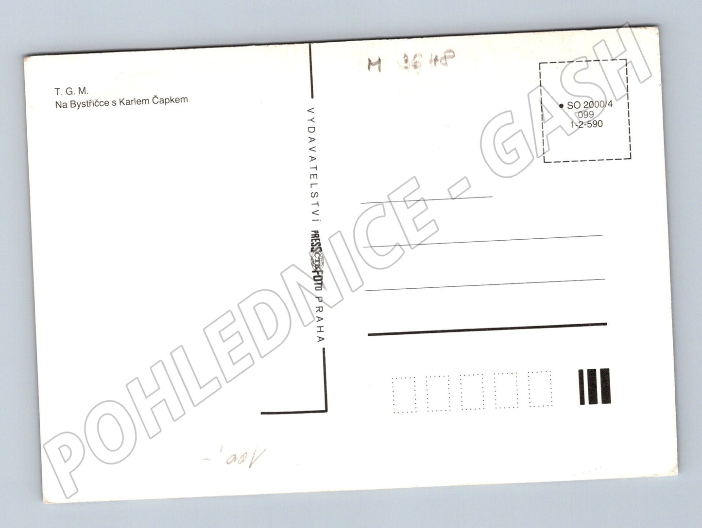 Pohlednice Masaryk a Karel Čapek Bystřička (M3648)