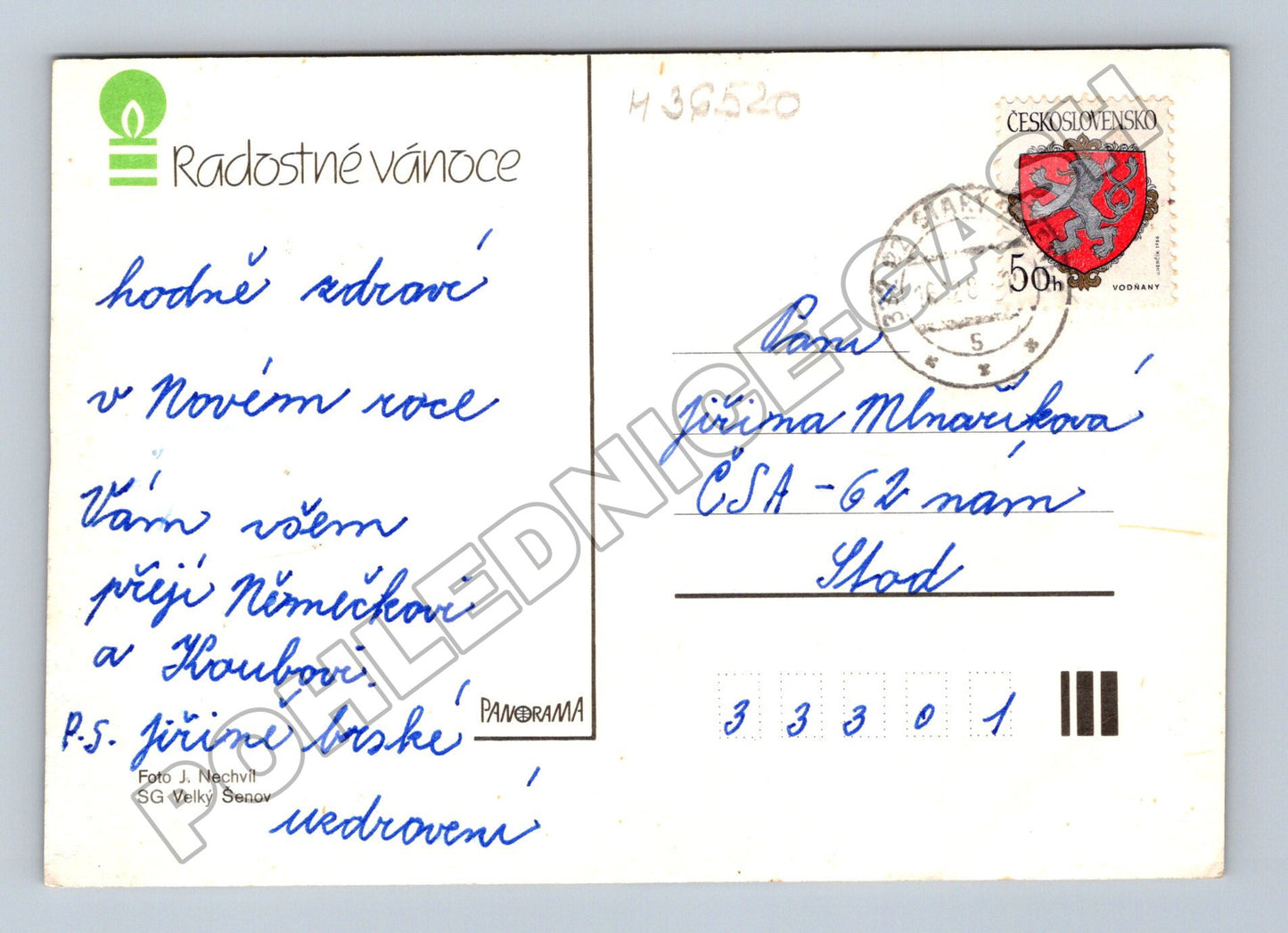 Pohlednice Vánoční zátiší s ořechy a cukrovím 1978 (M36520)