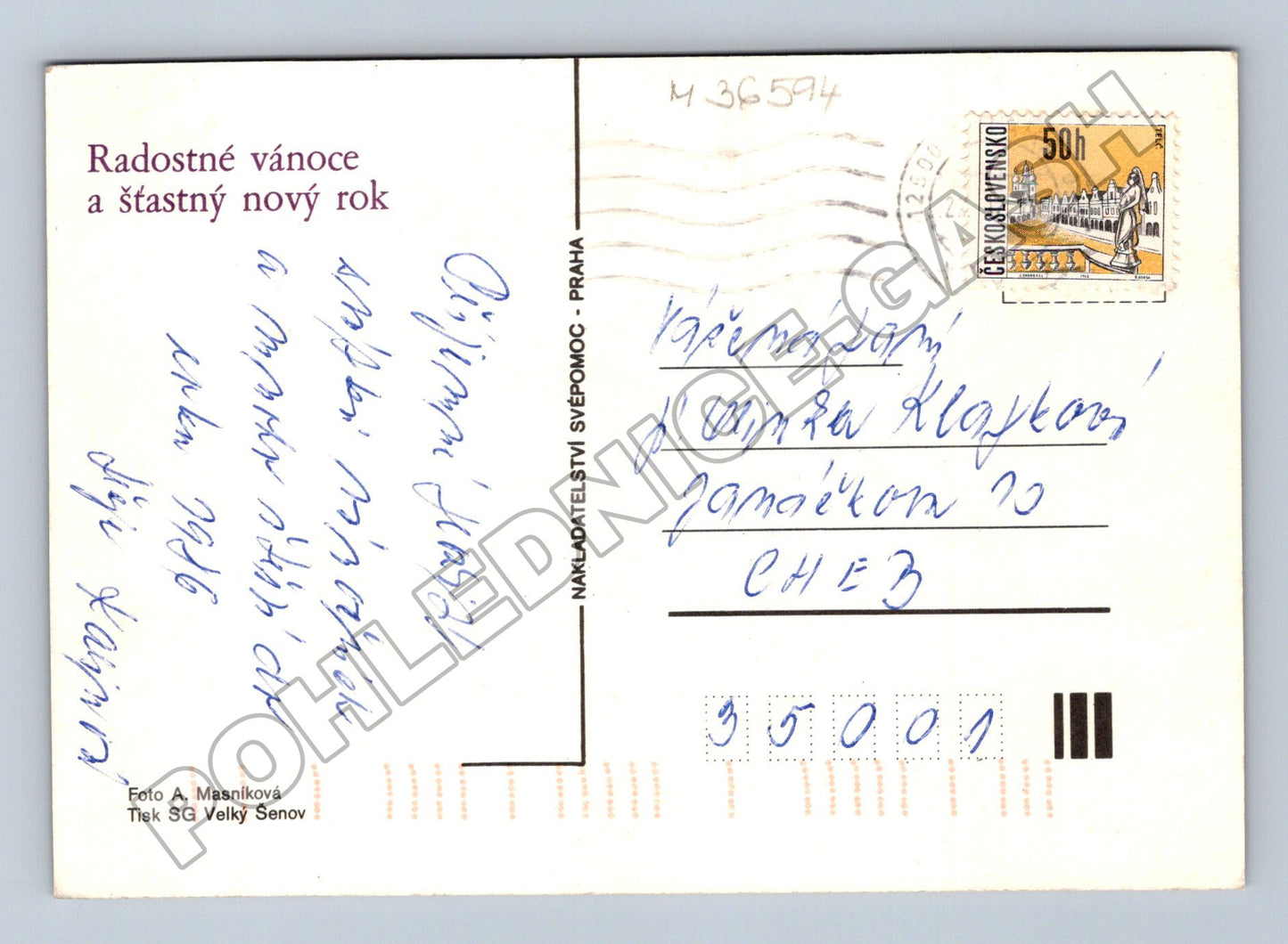 Pohlednice Vánoční aranžmá s prskavkou 1976 (M36594)