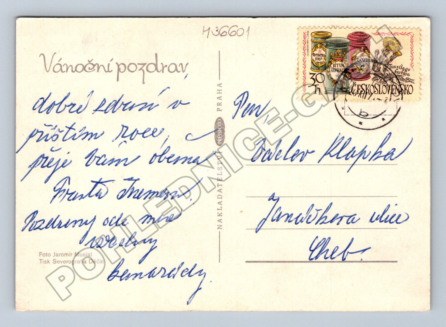 Pohlednice Vánoční zátiší svícen 196x (M36601)
