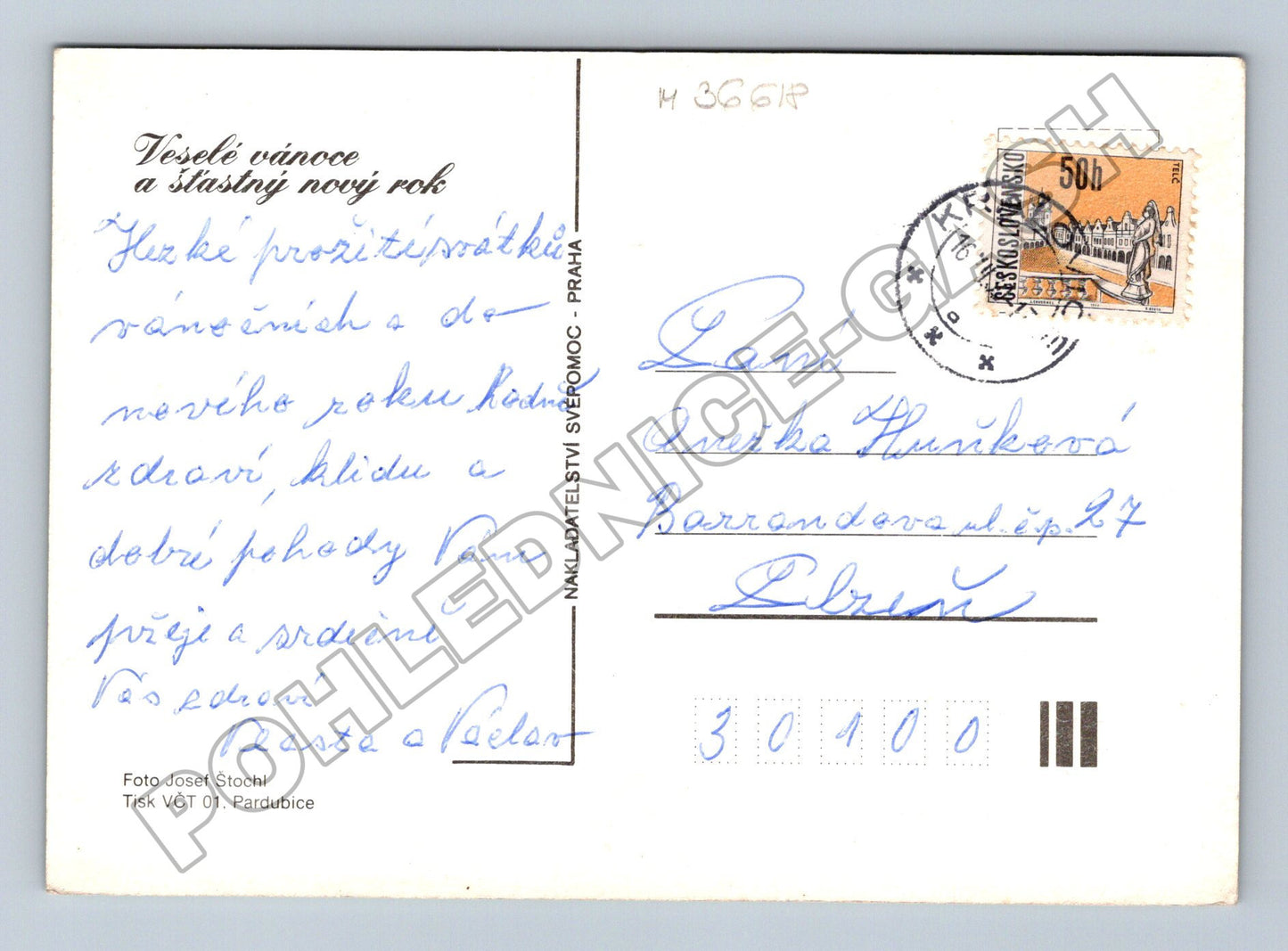 Pohlednice Vánoční svíčka šišky jmelí (M36618)