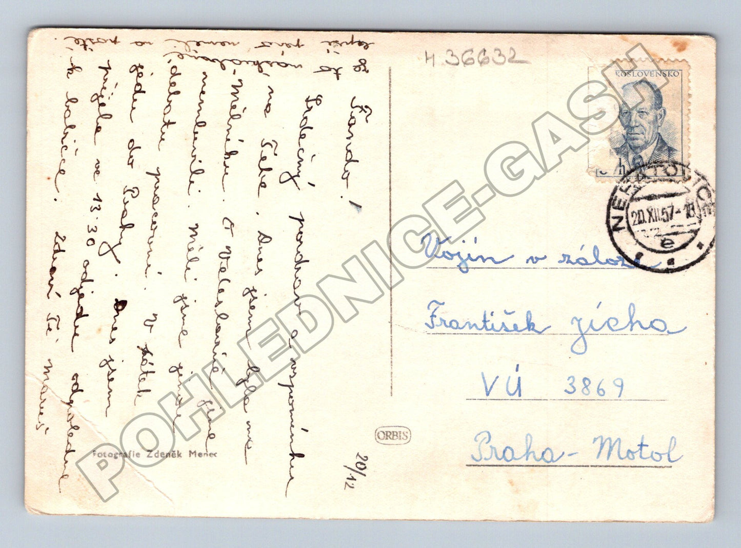 Pohlednice Radostné vánoce dítě a pes 1947 (M36632)