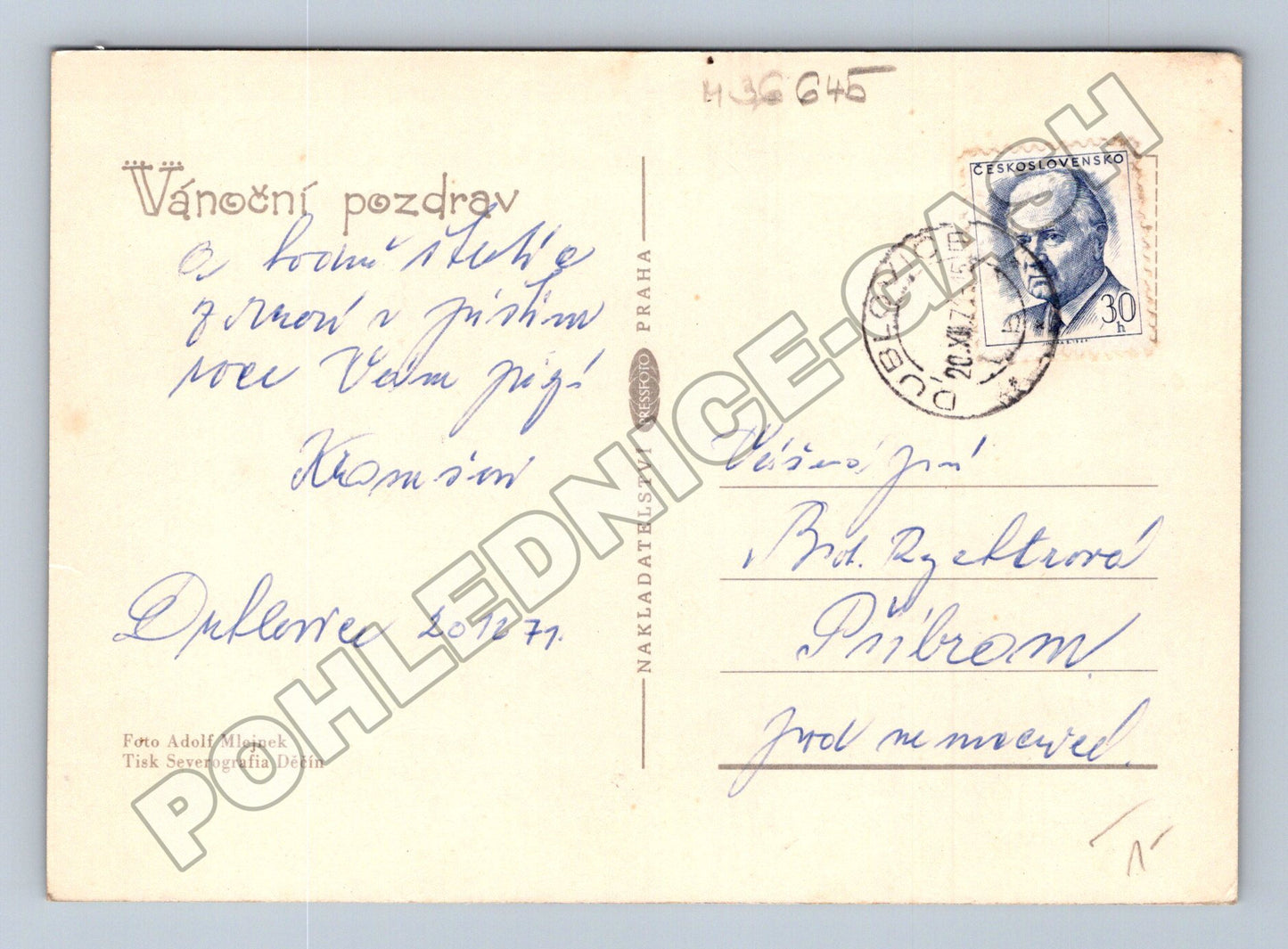 Pohlednice Betlém Vánoční pozdrav 1971 (M36645)