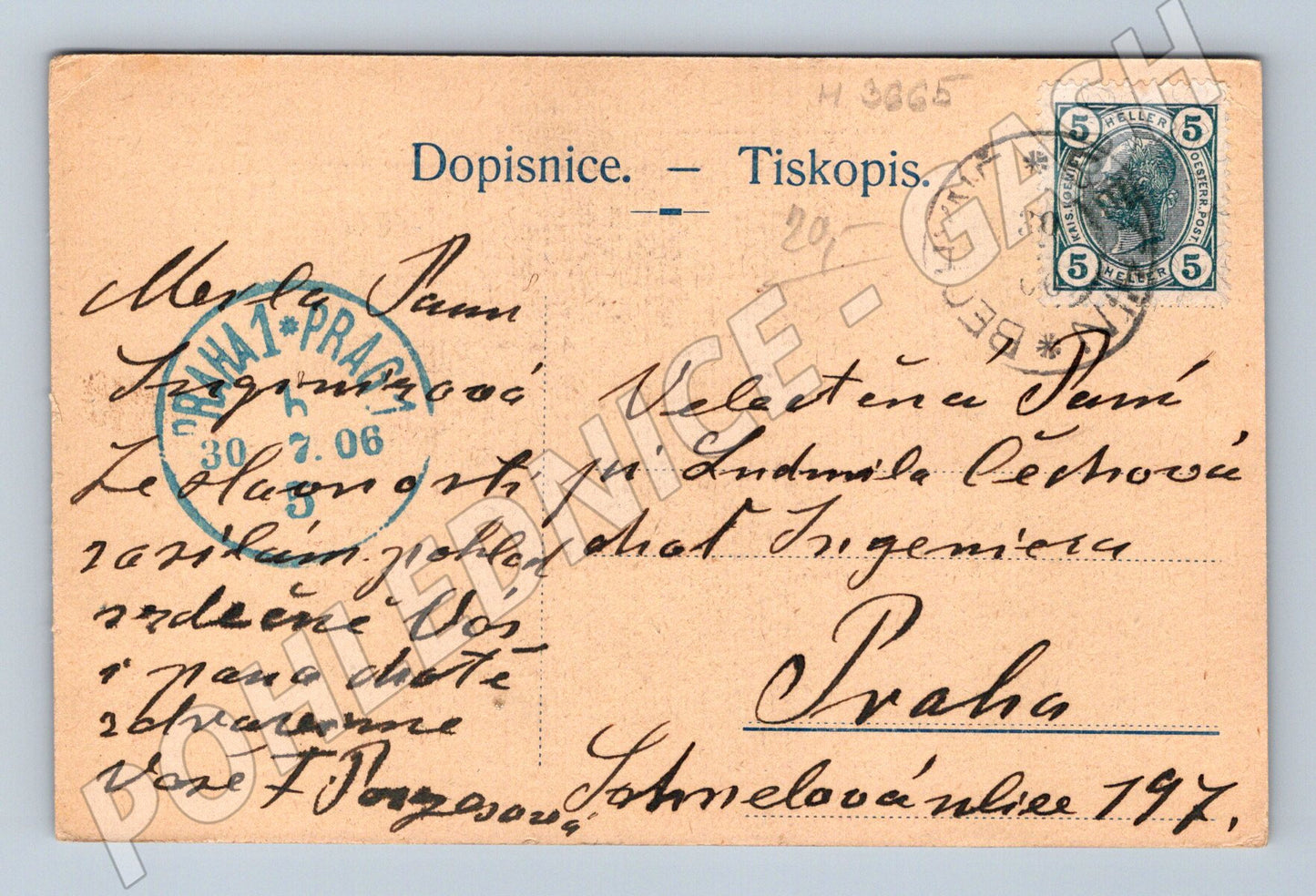 Pohlednice Karel Havlíček Borovský 1906 (M3665)