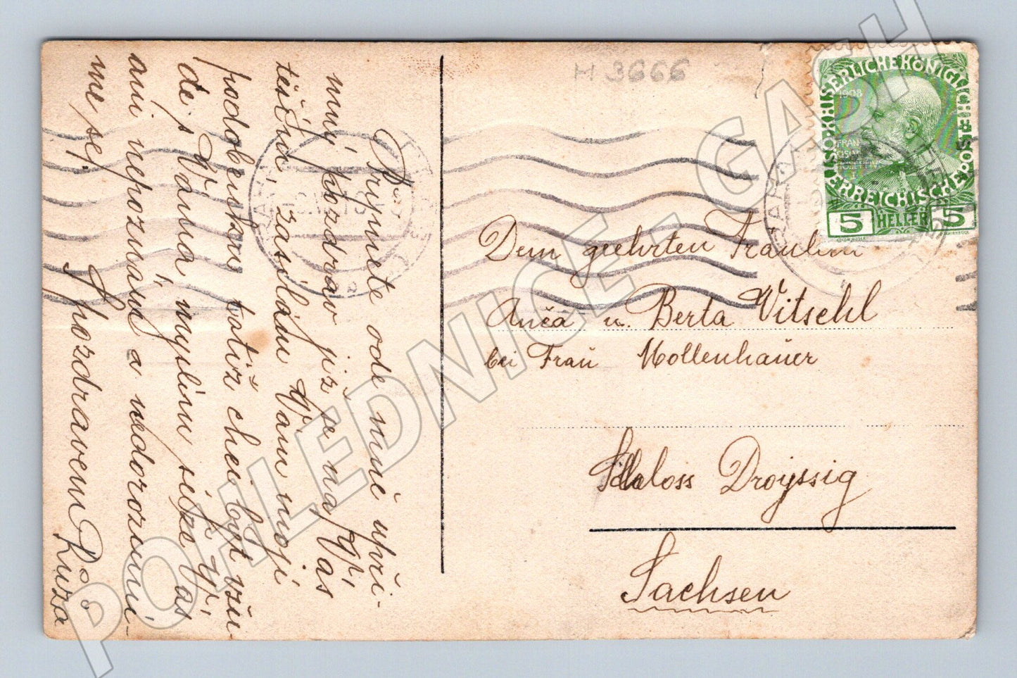 Pohlednice dáma se slunečníkem RU (M3666)