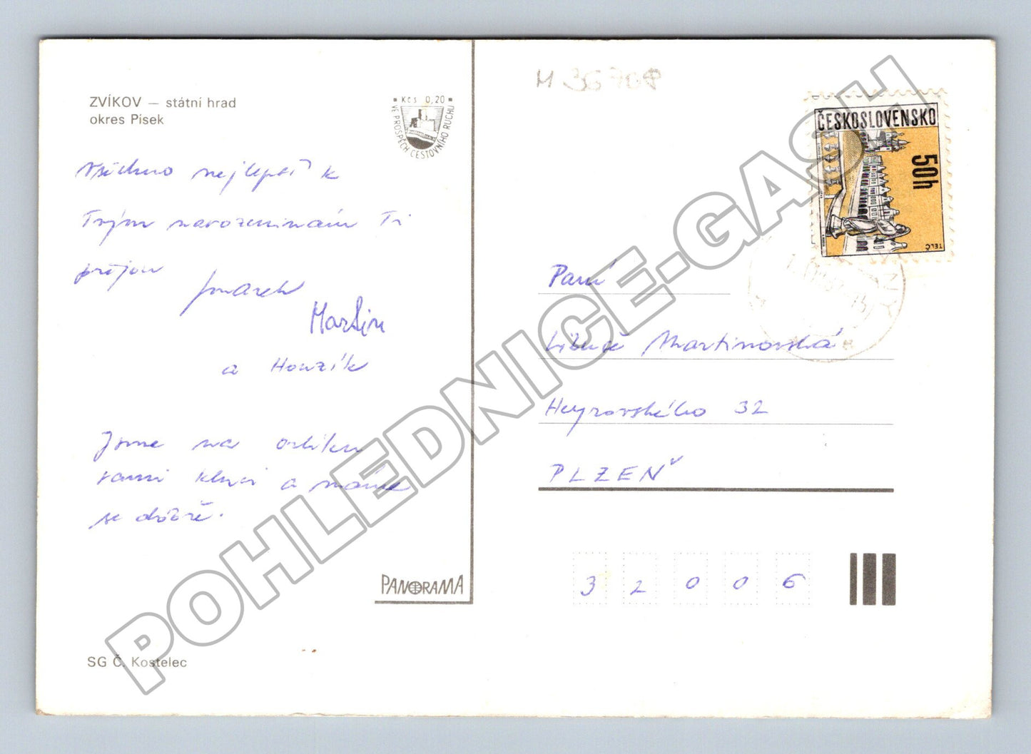 Pohlednice Zvíkov hrad koláž motivů (M36708)
