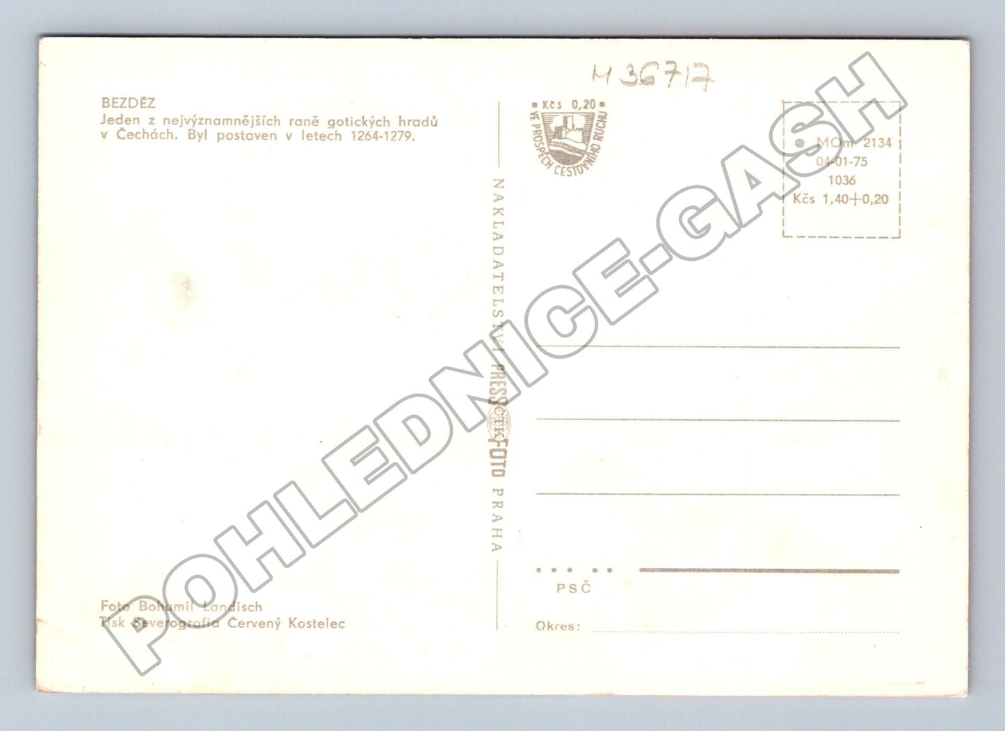 Pohlednice Bezděz hrad více pohledů 1975 (M36717)
