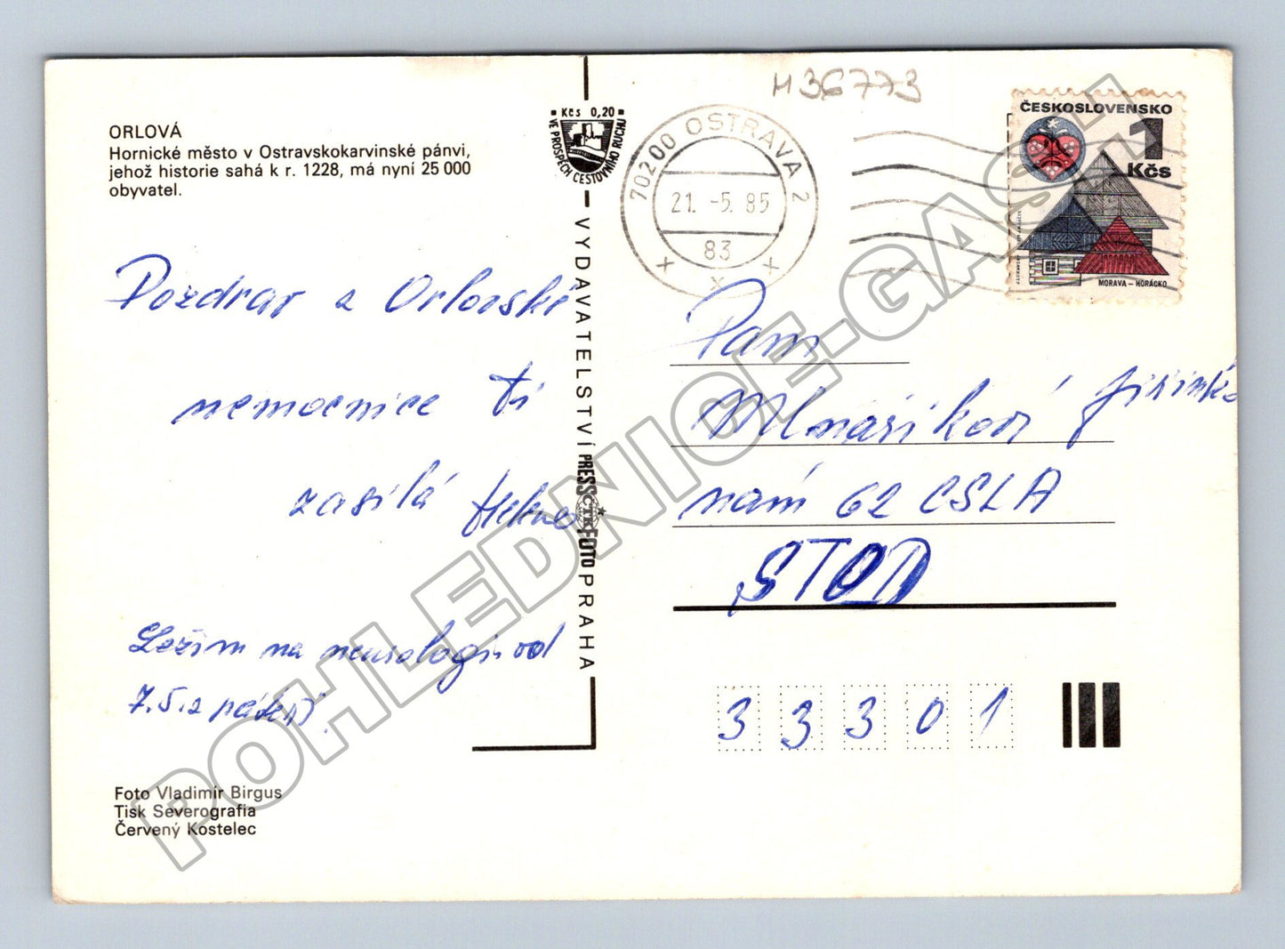 Pohlednice Orlová pohledy na město 1985 (M36773)