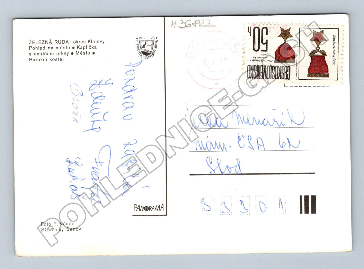Pohlednice Železná Ruda multi-pohled 1981 (M36822)