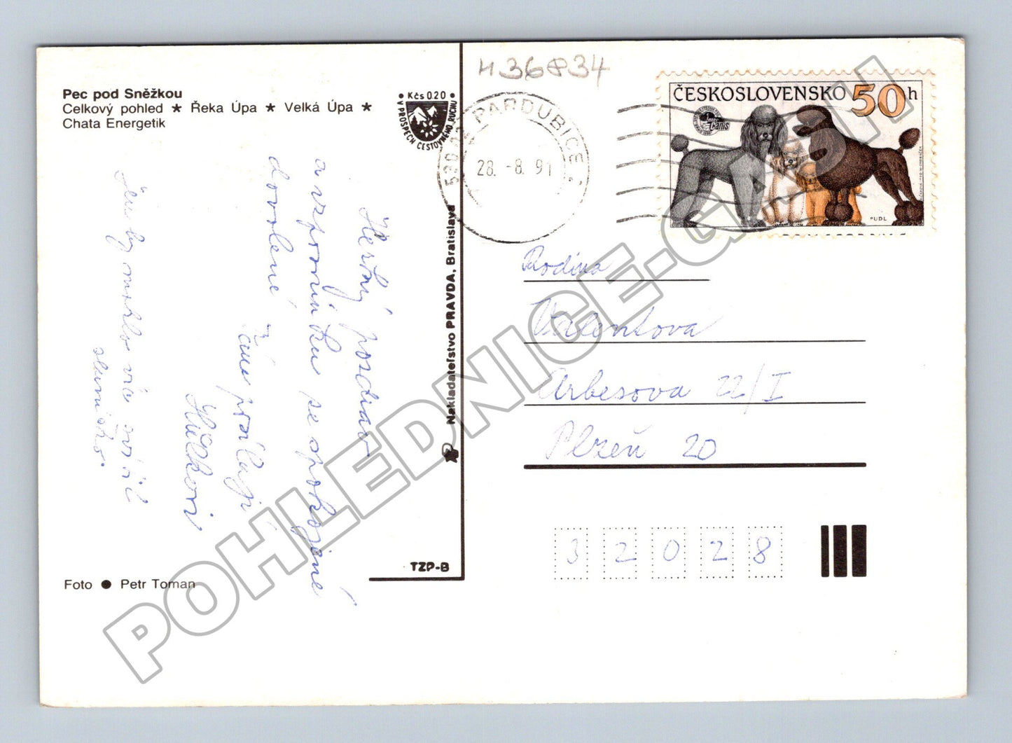 Pohlednice Pec pod Sněžkou různé pohledy 1991 (M36834)
