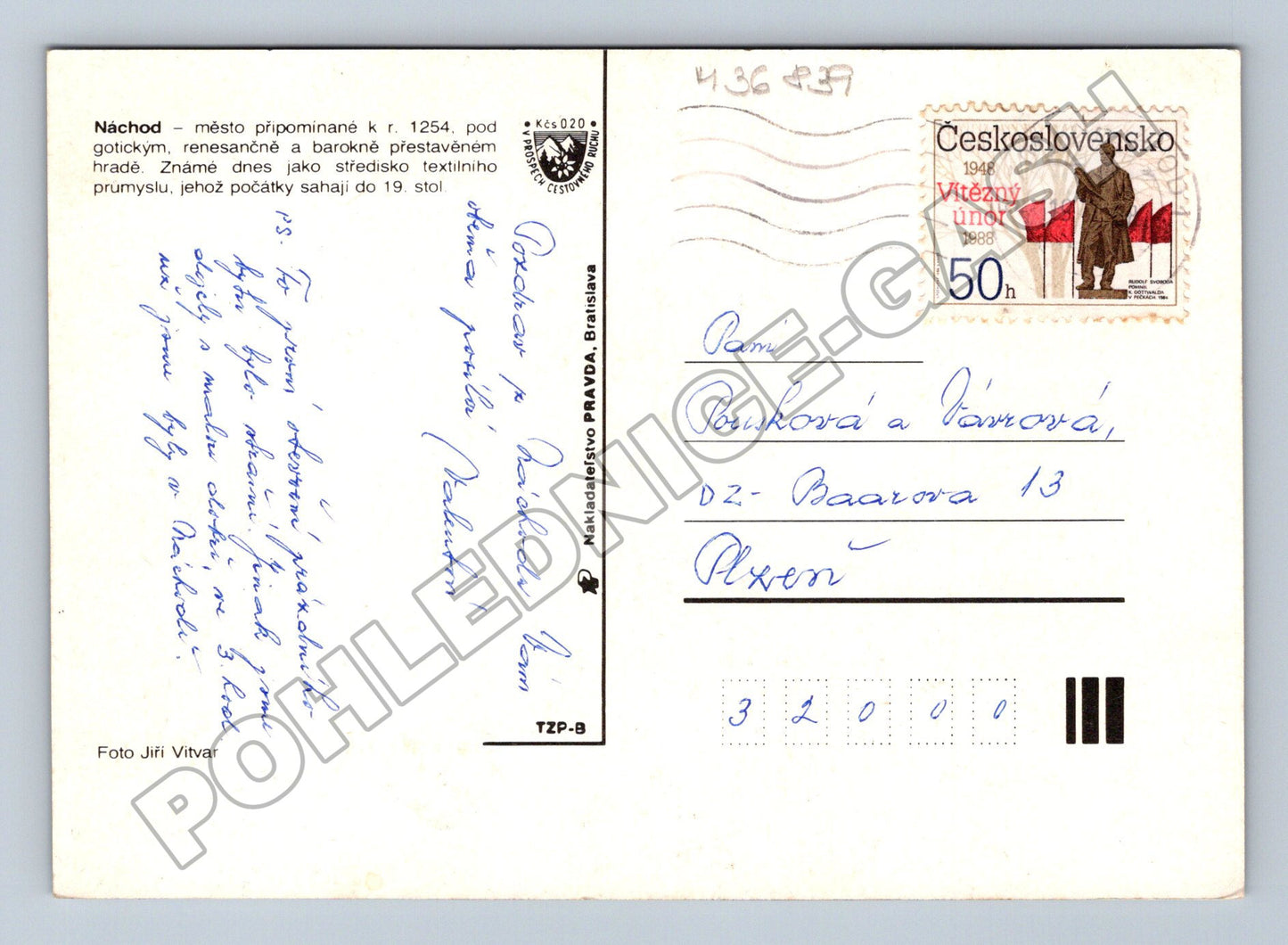 Pohlednice Náchod koláž pohledů 1988 (M36839)