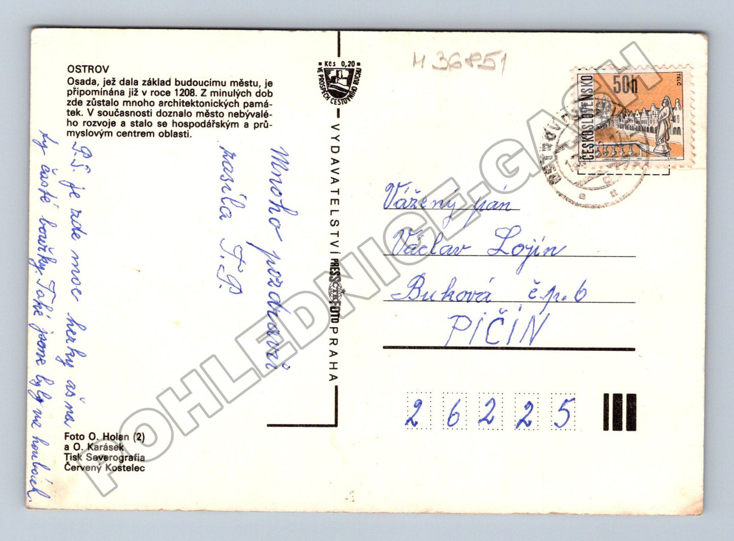 Pohlednice Ostrov koláž městských motivů (M36851)