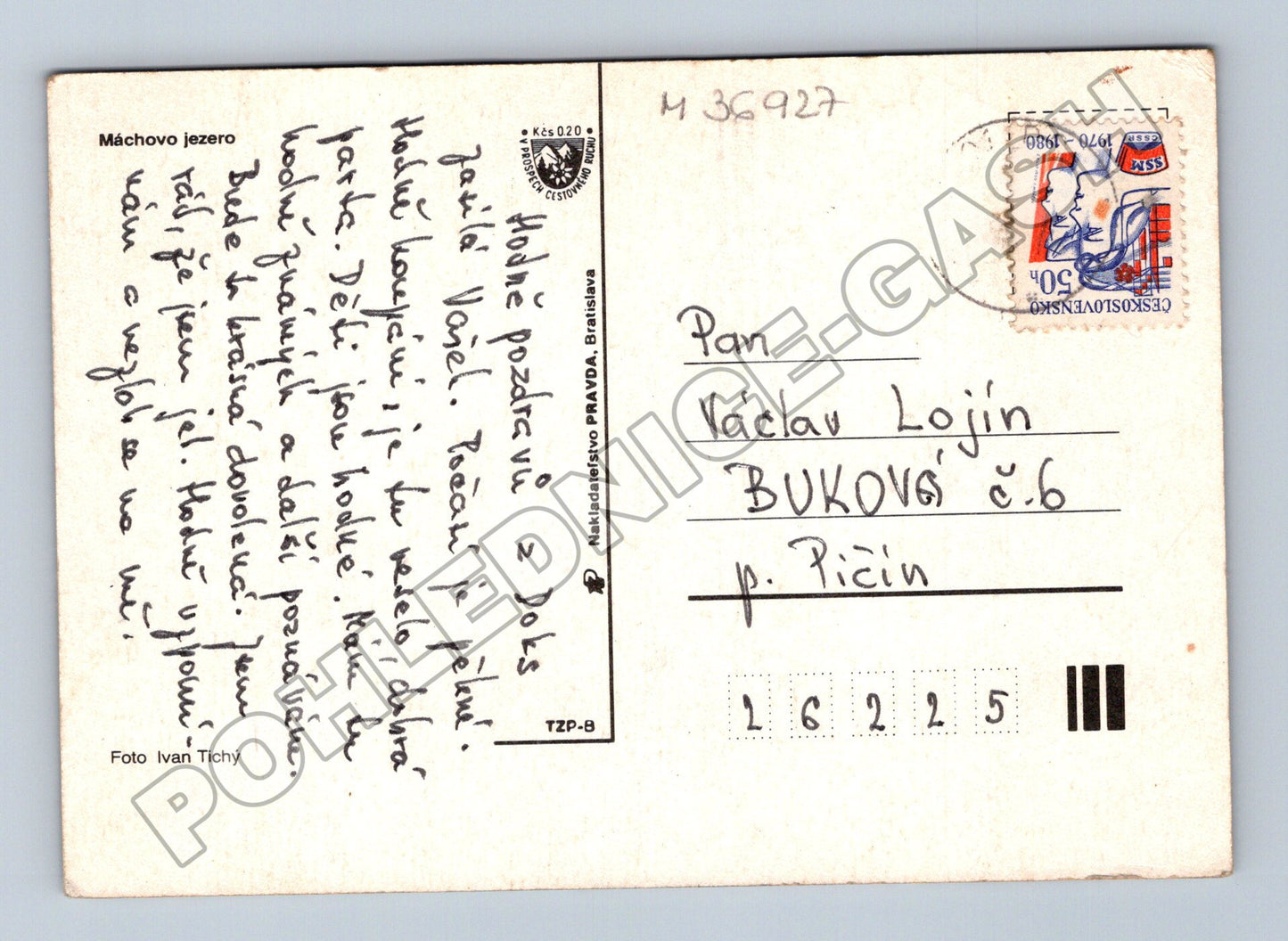 Pohlednice Máchovo jezero pláž lodě 197x (M36927)