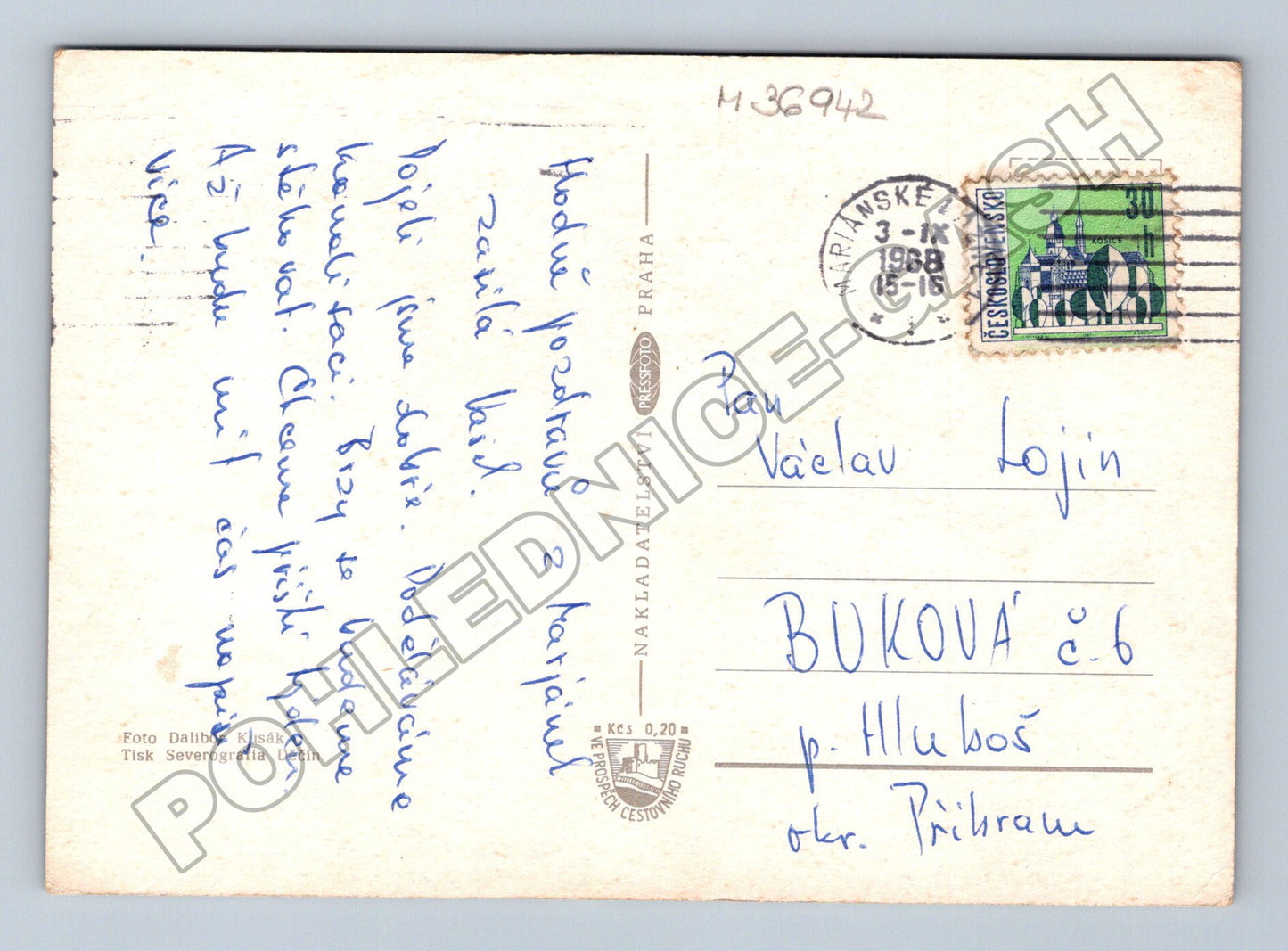 Pohlednice Mariánské Lázně více motivů 1968 (M36942)