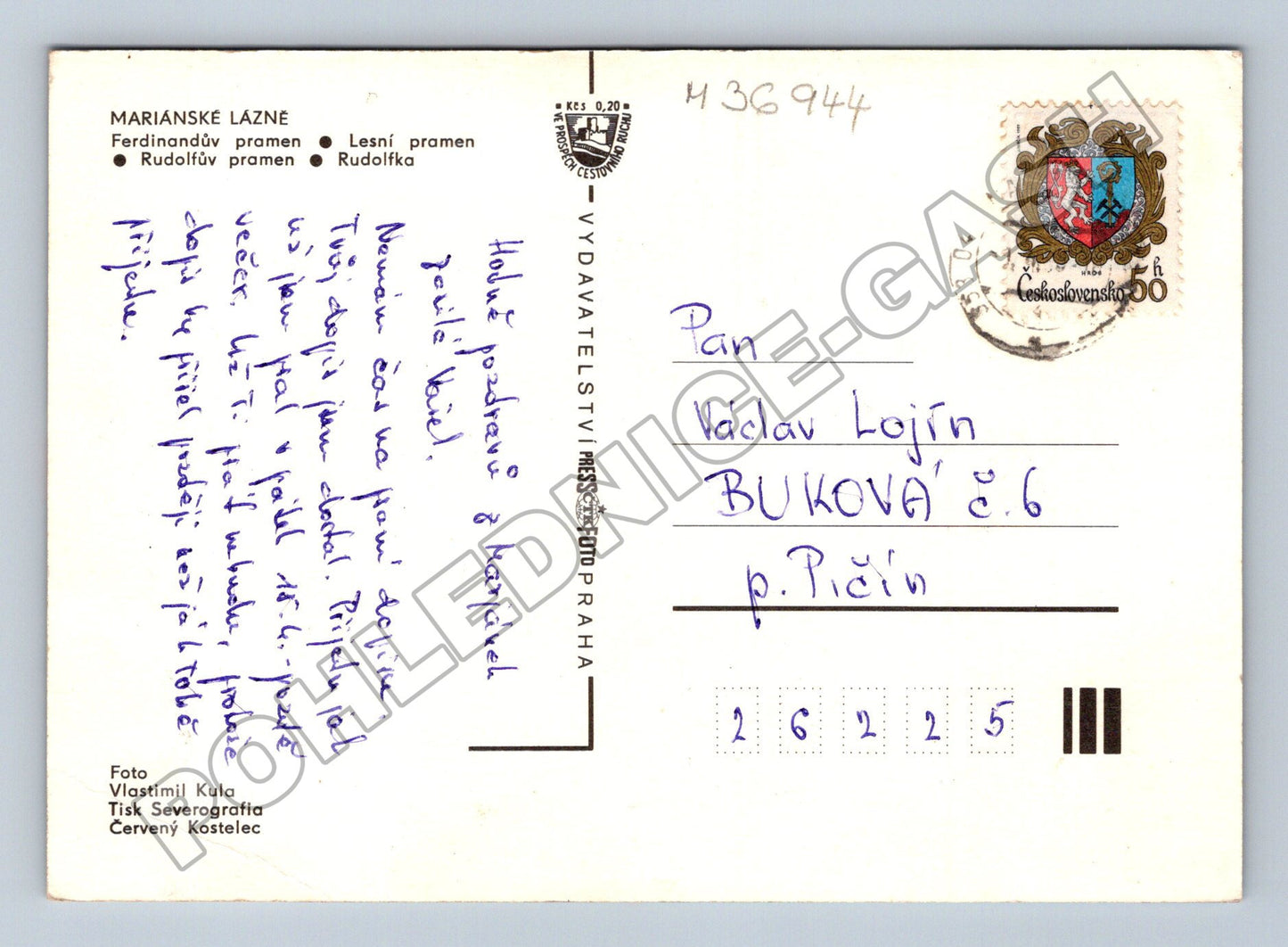 Pohlednice Mariánské Lázně zimní motiv 4x (M36944)