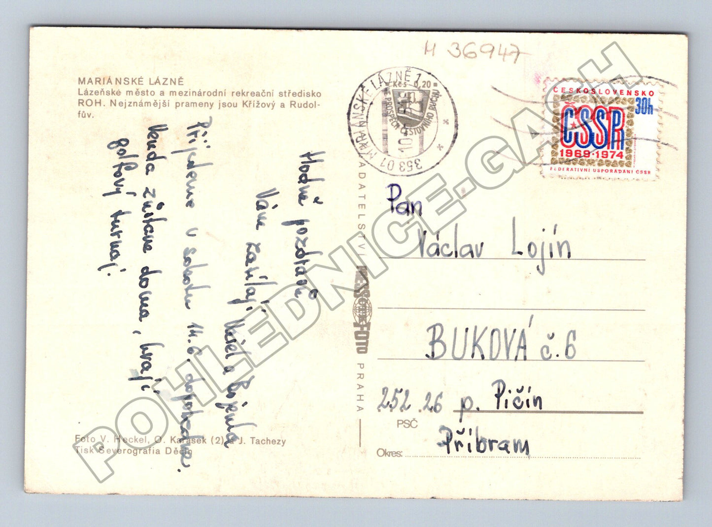 Pohlednice Mariánské Lázně Kolonáda 1970 (M36947)