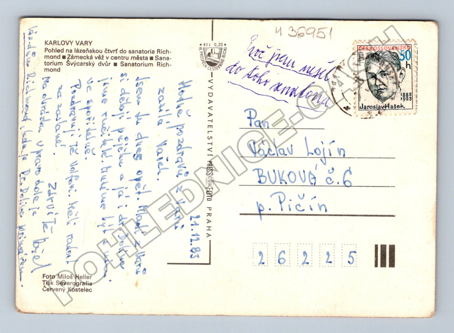 Pohlednice Karlovy Vary multi-view sanatoria 1983 (M36951)