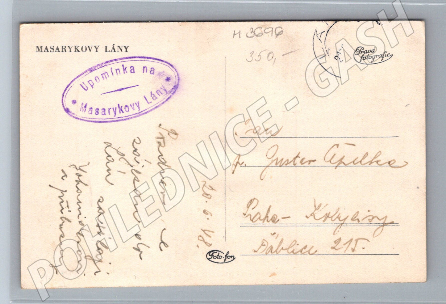 Pohlednice Masarykovy Lány hrob TGM (M3696)