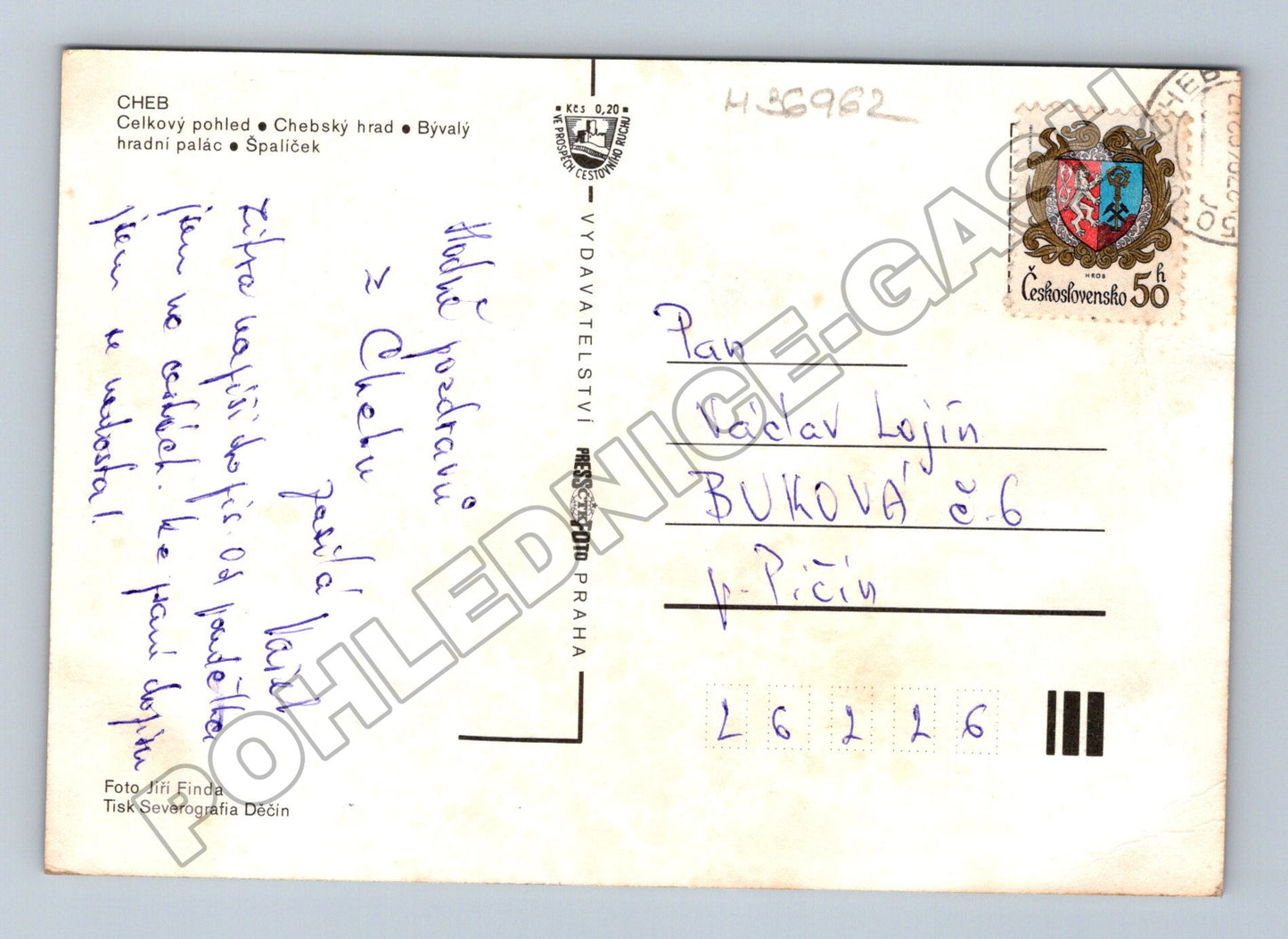 Pohlednice Cheb různé pohledy 1960 (M36962)
