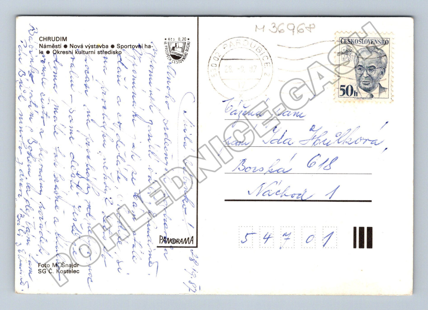 Pohlednice Chrudim více záběrů 1987 (M36968)
