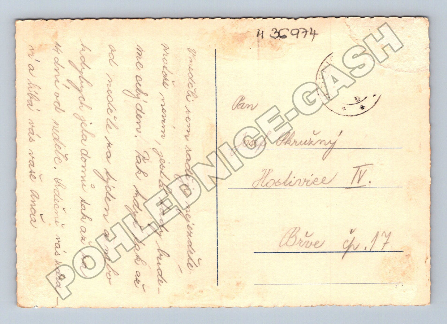 Pohlednice Hostivice venkovská krajina s domem (M36974)