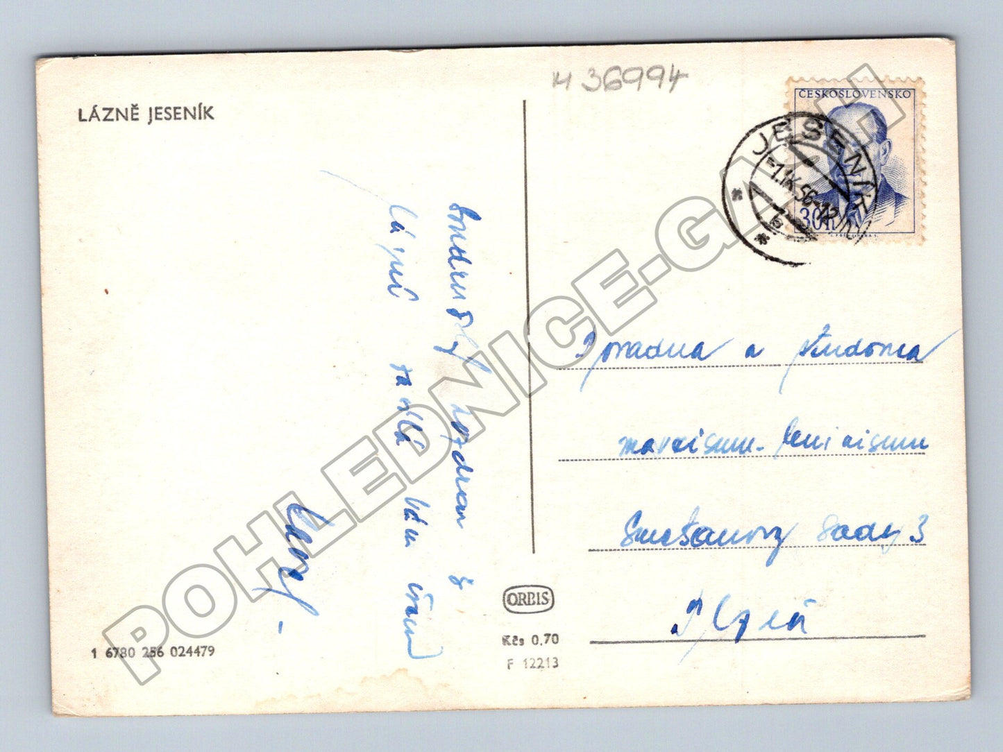 Pohlednice Lázně Jeseník lázeňský dům 1950 (M36994)