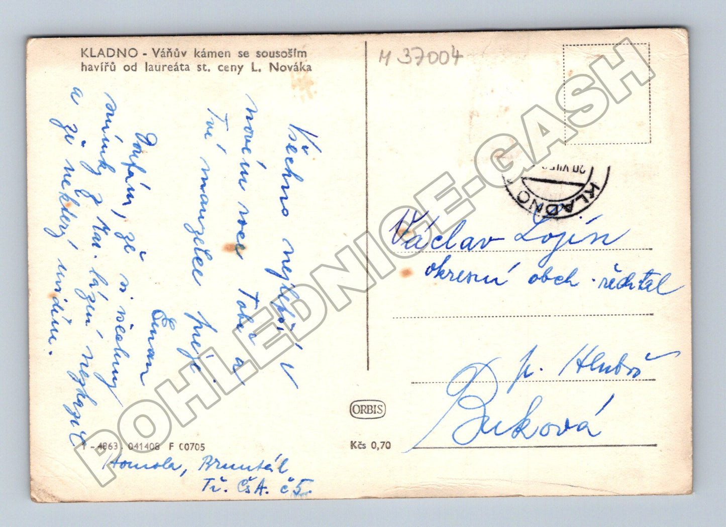 Pohlednice Kladno Váňův kámen sousoší havířů 1948 (M37004)