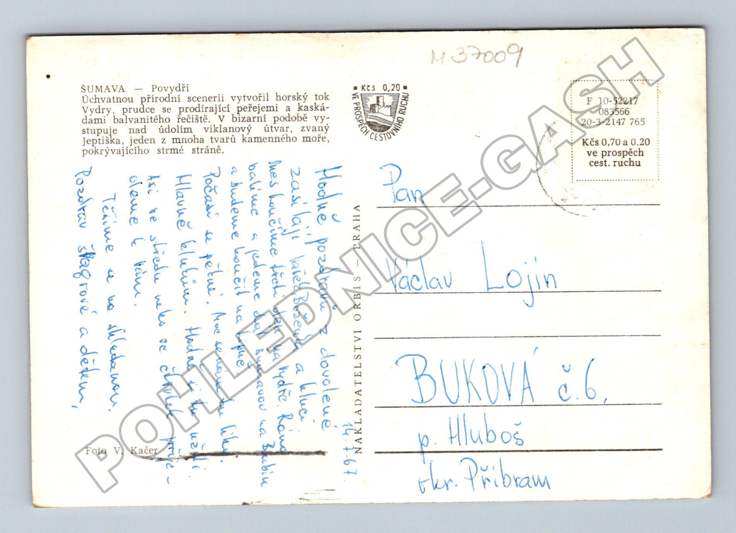 Pohlednice Šumava Povydří balvanité řečiště (M37009)