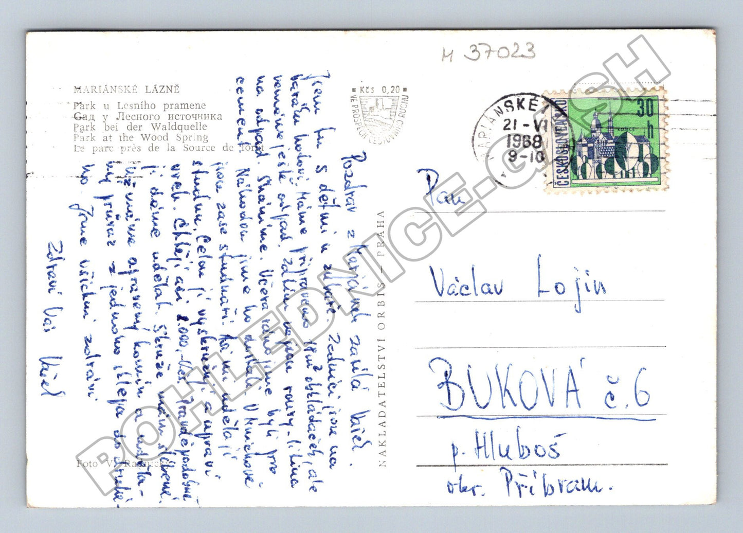 Pohlednice Mariánské Lázně Lesní pramen 1968 (M37023)