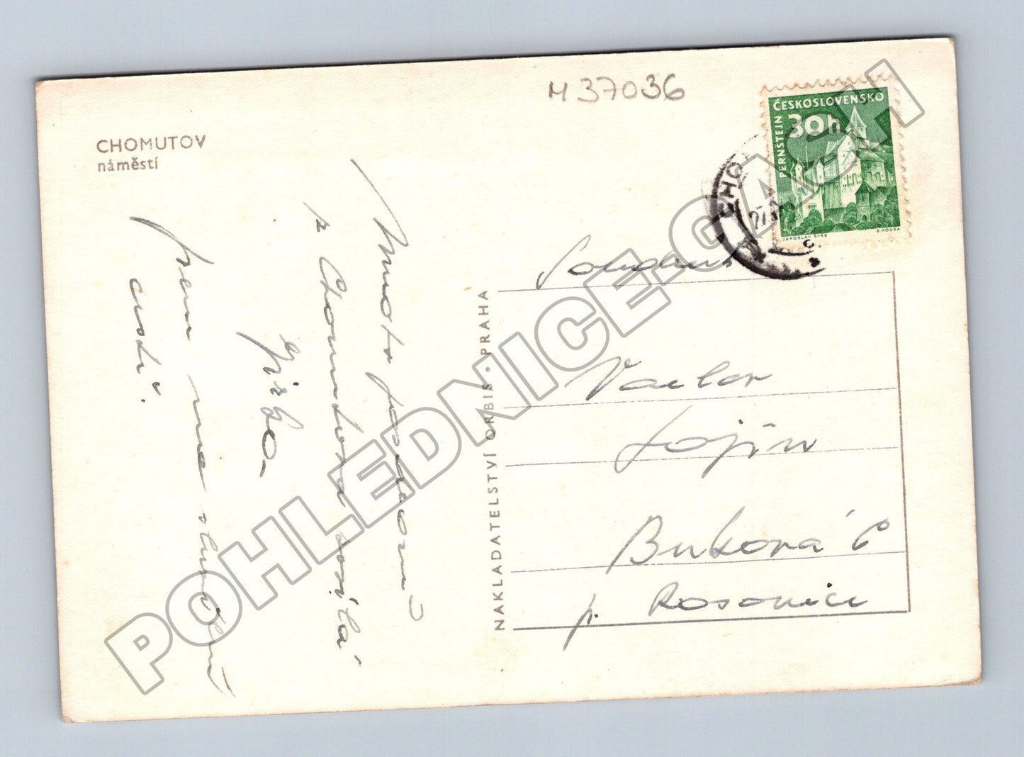Pohlednice Chomutov náměstí 1941 (M37036)