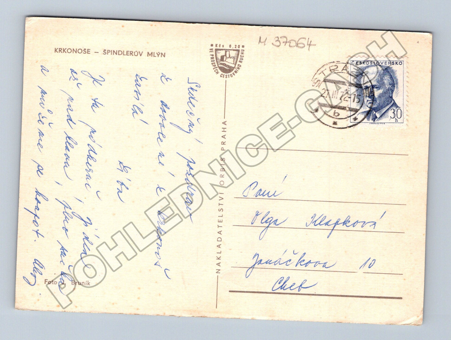 Pohlednice Špindlerův Mlýn Krkonoše zimní noc 1972 (M37064)