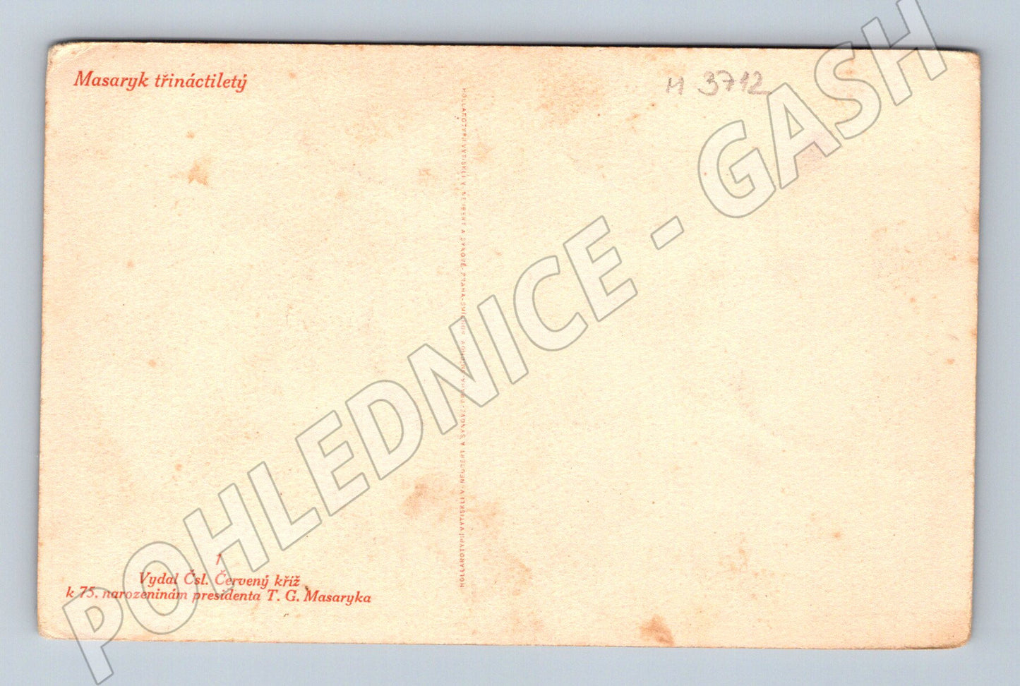 Pohlednice Masaryk třináctiletý portrét (M3712)