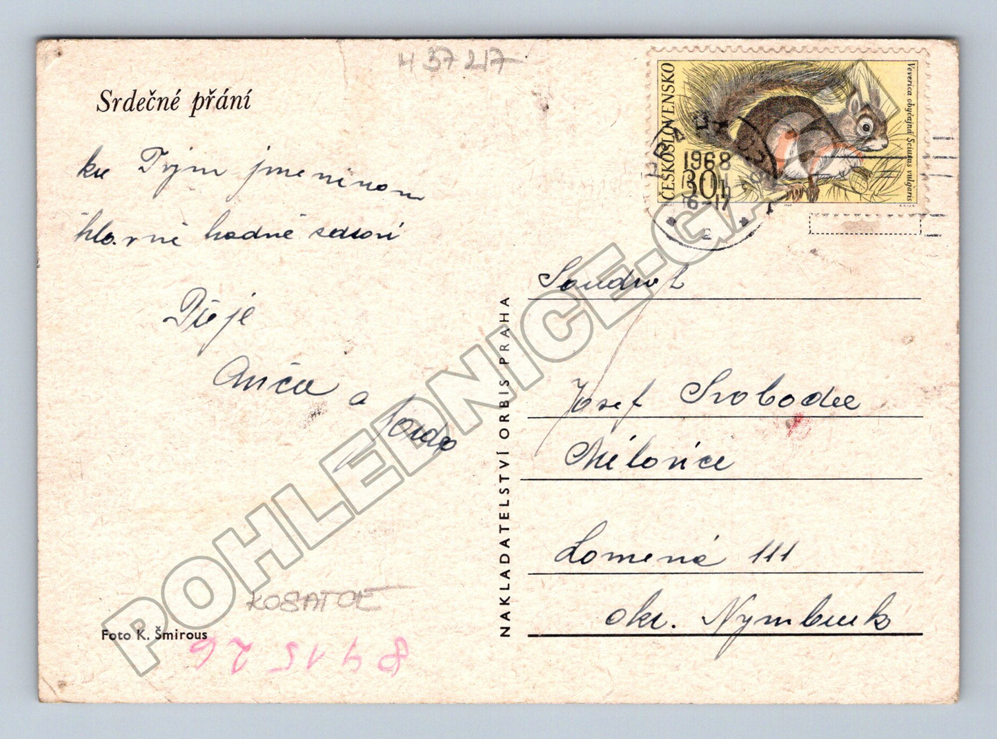 Pohlednice Květiny Kosatce Iris 1968 (M37217)