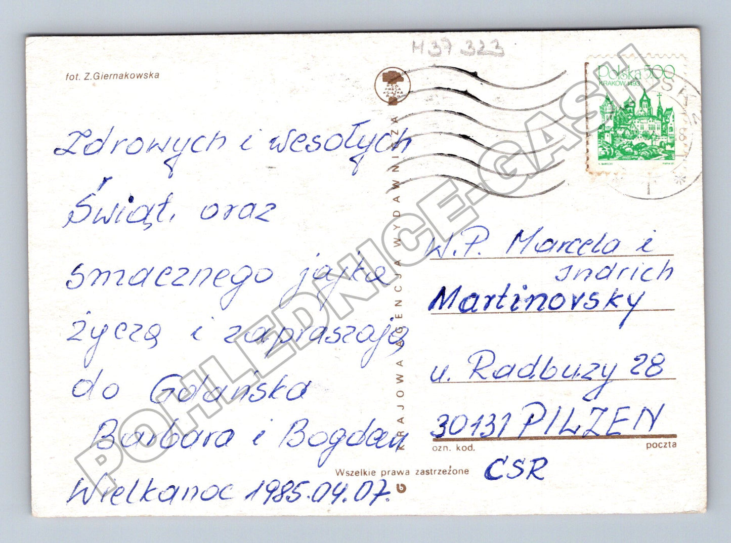 Pohlednice Polsko Velikonoční vajíčka 1985 (M37323)