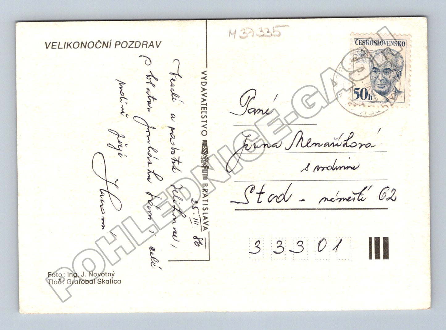Pohlednice Velikonoční pozdrav vajíčka kočičky (M37335)