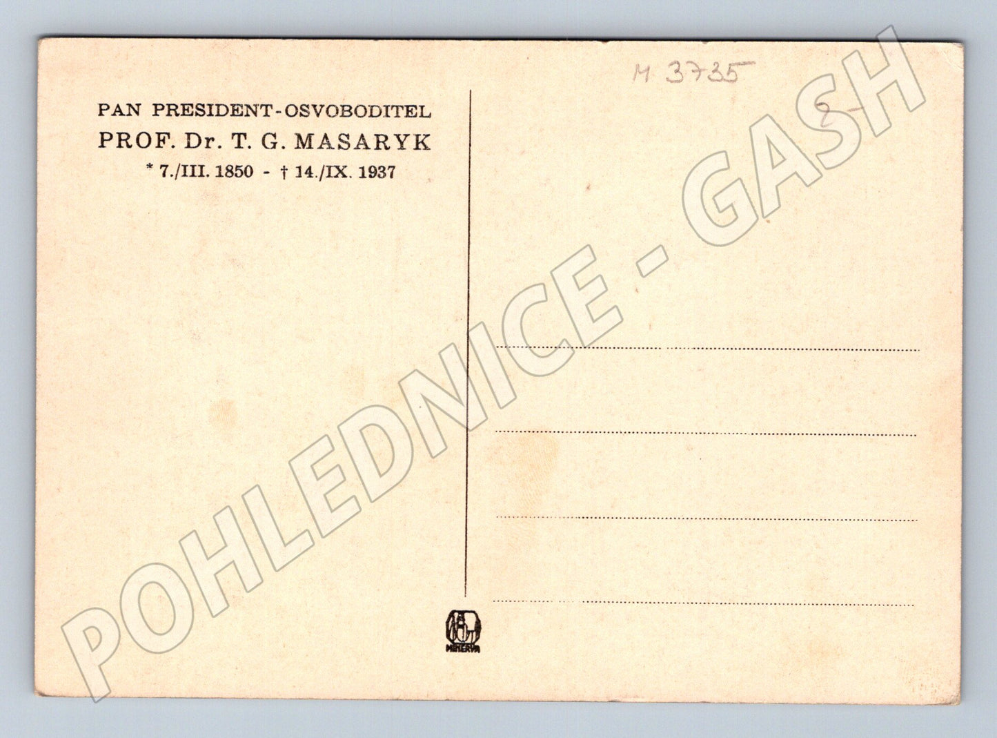 Pohlednice T G Masaryk prezident (M3735)